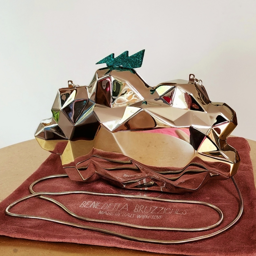 BENEDETTA BRUZZICHES Silver Metal Cloud Mini Bag